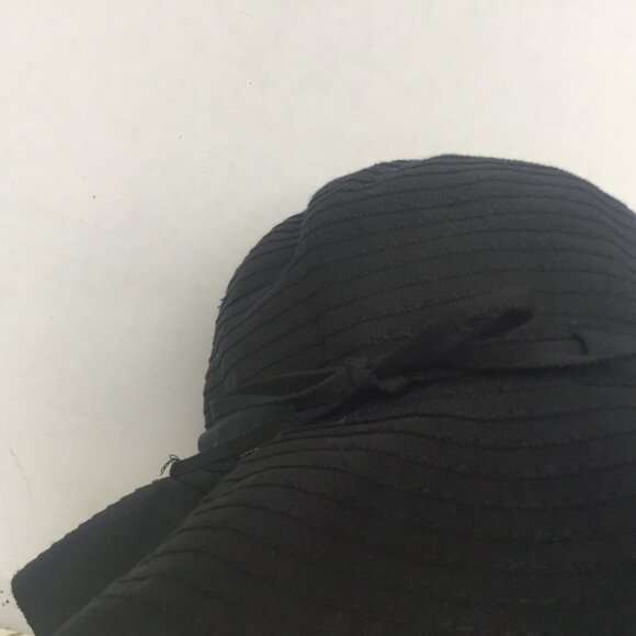 Wallaroo Hat Company Hampton Black Sun Beach Hat Bow Detail 100% cotton Floppy - Picture 4 of 9